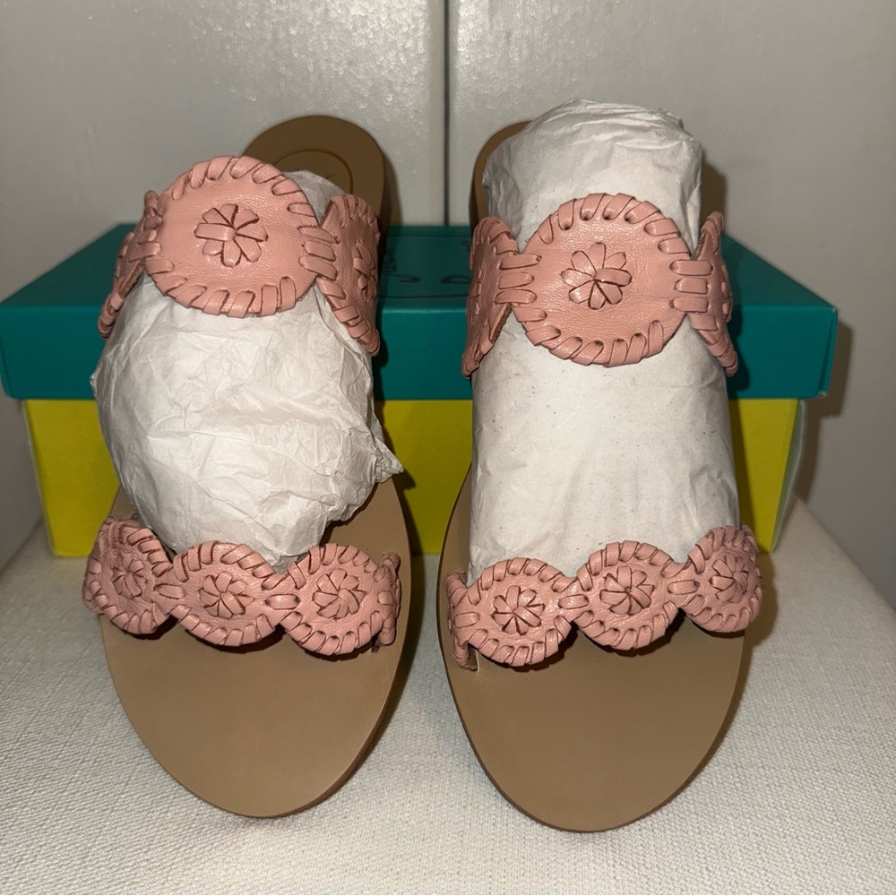 Jack Rogers Lauren Comfort Sandals in Blush leather women’s size 8M NIB